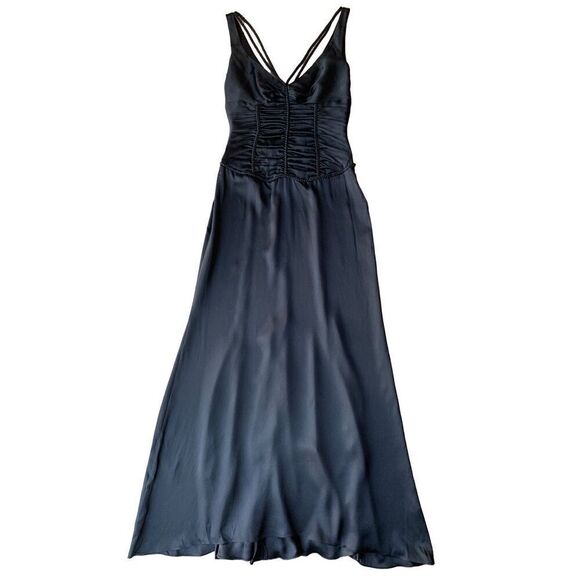 Ellie Tahari 100% Silk Black Maxi Formal Dress - Picture 5 of 11